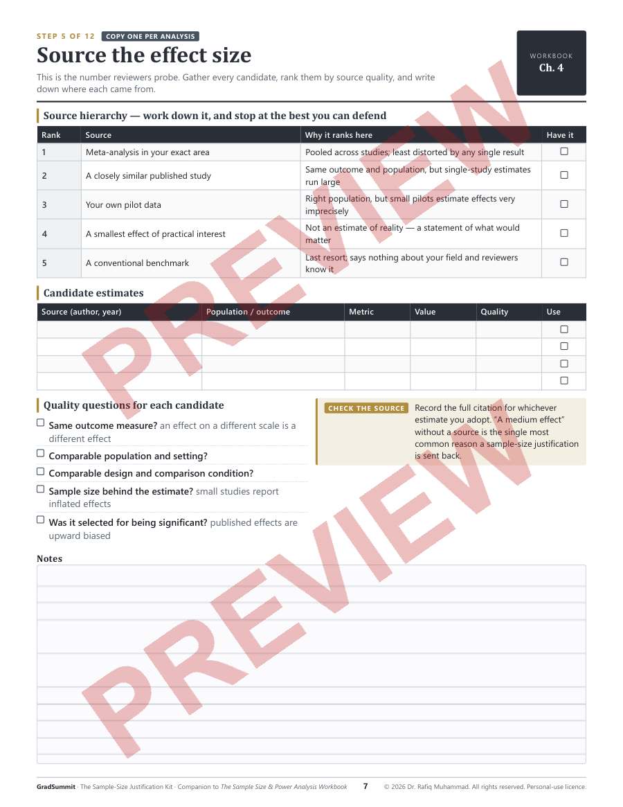 Preview of the kit, Step 5 — Source the effect size (watermarked)